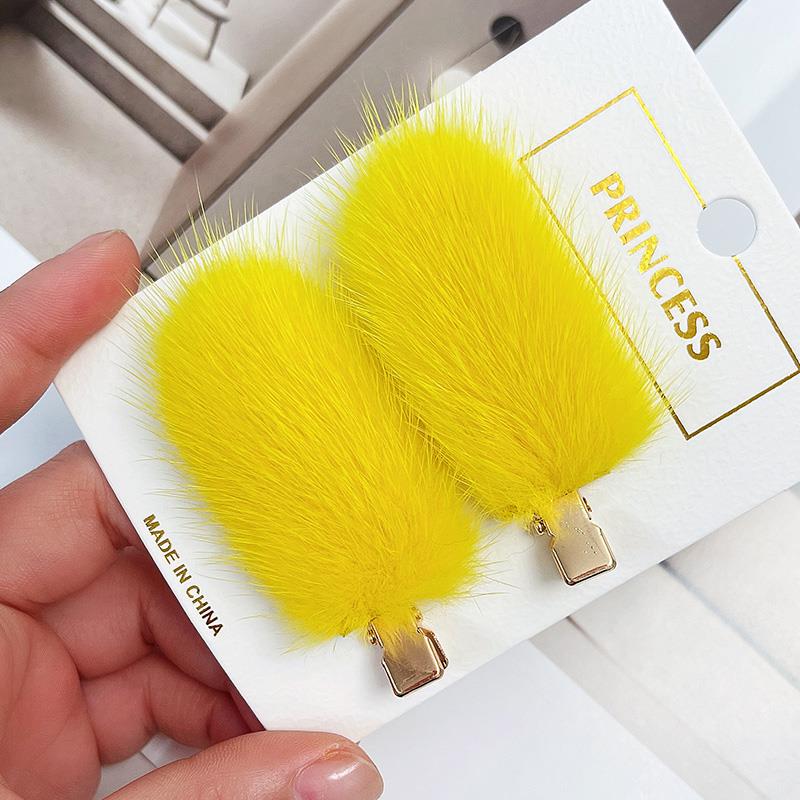 Fashion Women's Mink Hair Seamless Plush Hairpin
