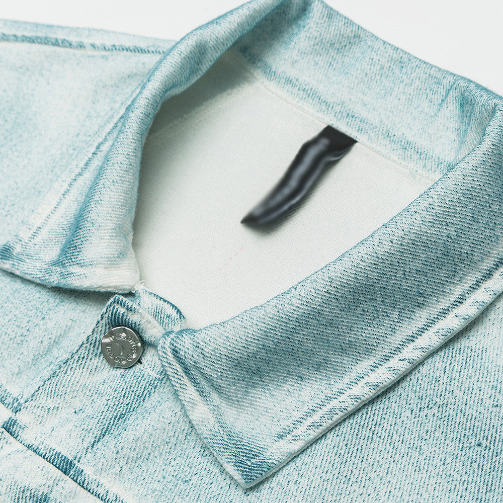 Trendy Niche Tie-dye Gradient Denim Jacket Coat Men