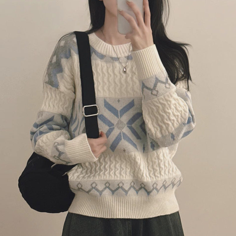 Seoul Snowfall Season Snowflake Sweater