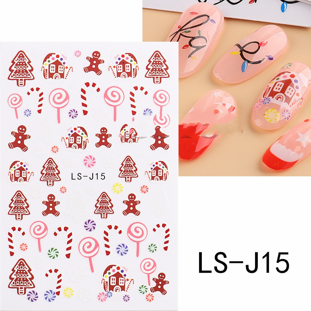 Manicure 3D Baglim Tegnefilm Sødt Juletræ