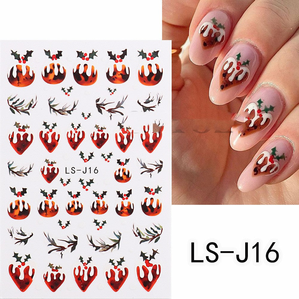 Manicure 3D Baglim Tegnefilm Sødt Juletræ