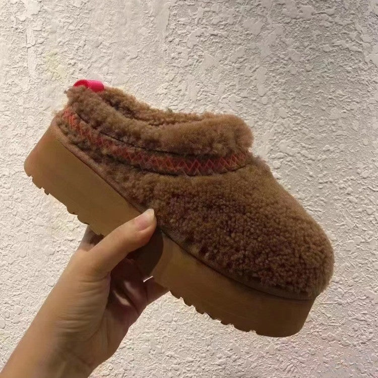 Women's Platform Low-top Slip-on Snow Boots Cotton Shoes