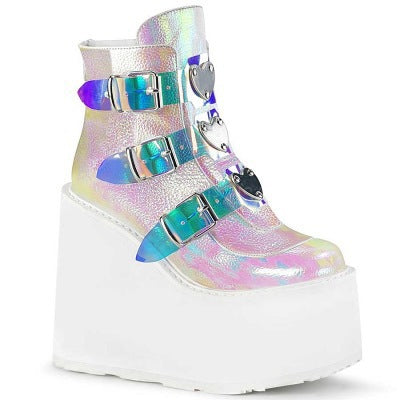 Women's casual shoes with high buckle