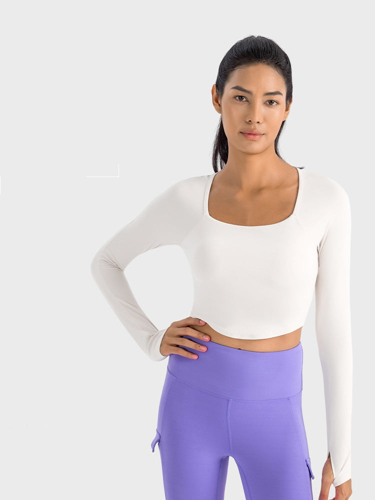 Mesh Stitching Breathable Slim Yoga Long Sleeve