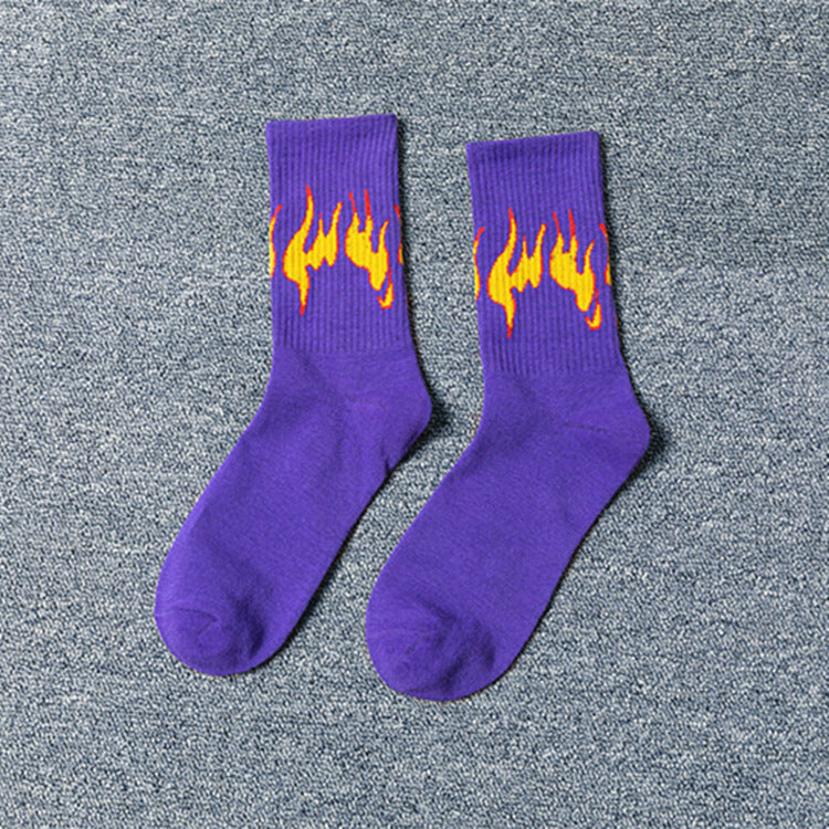 Flame cotton sports socks