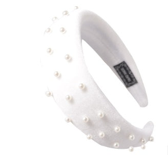European Cross-Border Creative New Pearl Thickened Packed Spongewool Hair Hoop Wide Edge Hoop Chao Xiu Hair Ornament