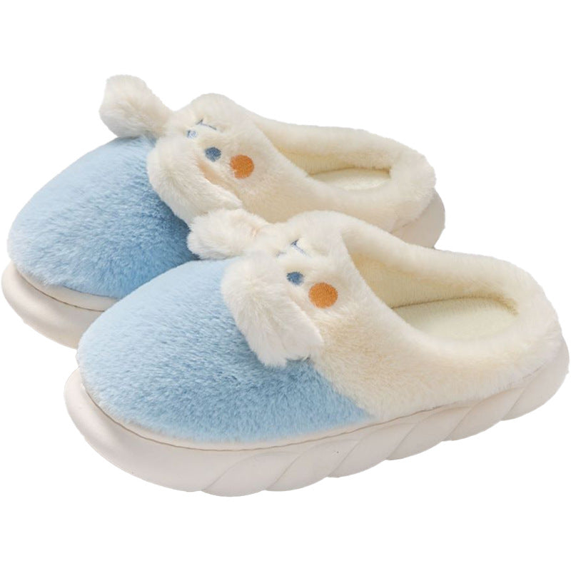 Women's Winter Home Plush Cotton Slippers Winter Platform Heel Covered Warm Student Dormitory