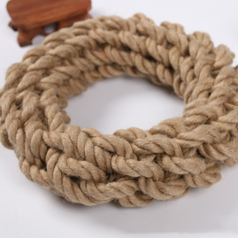 Pet Toy New Bite-resistant Hemp Rope Ring Dog Leash Circle