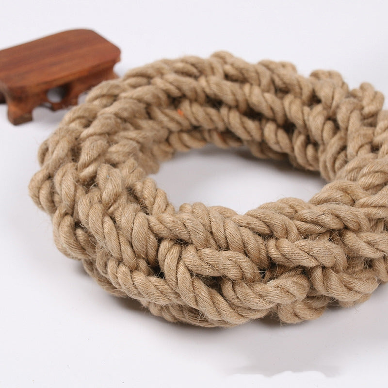Pet Toy New Bite-resistant Hemp Rope Ring Dog Leash Circle