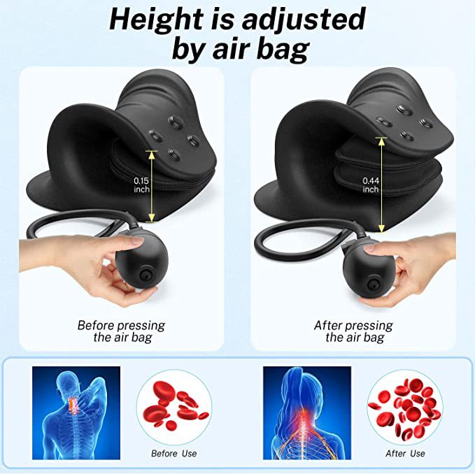 PU Foam Airbag Traction Pillow Polyurethane Cervical Massage Traction