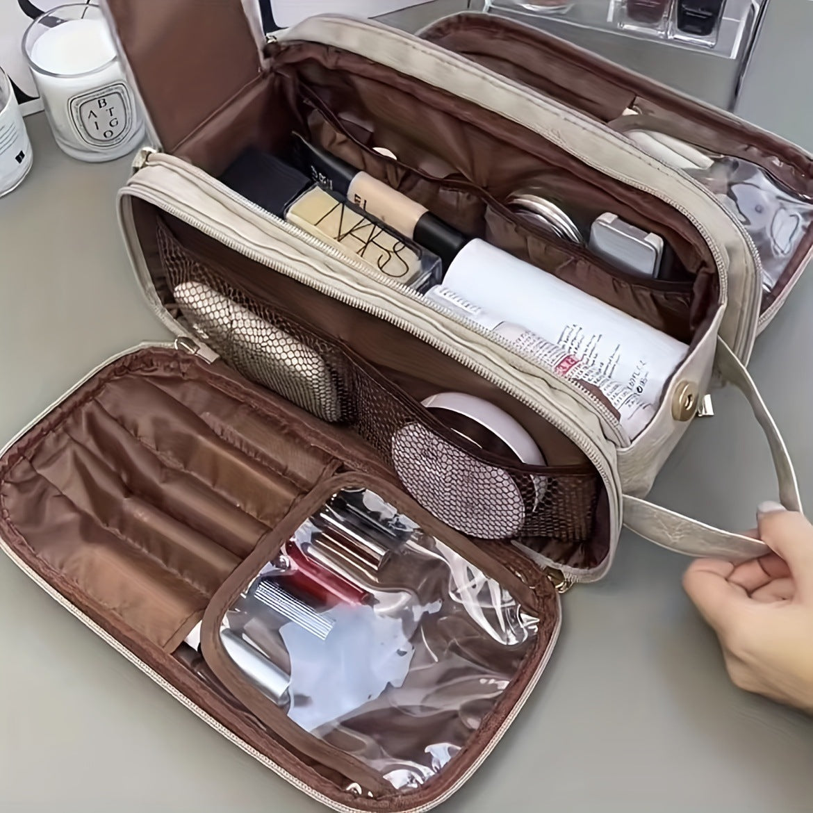 Solid Color Simple Large Capacity Storage Bag