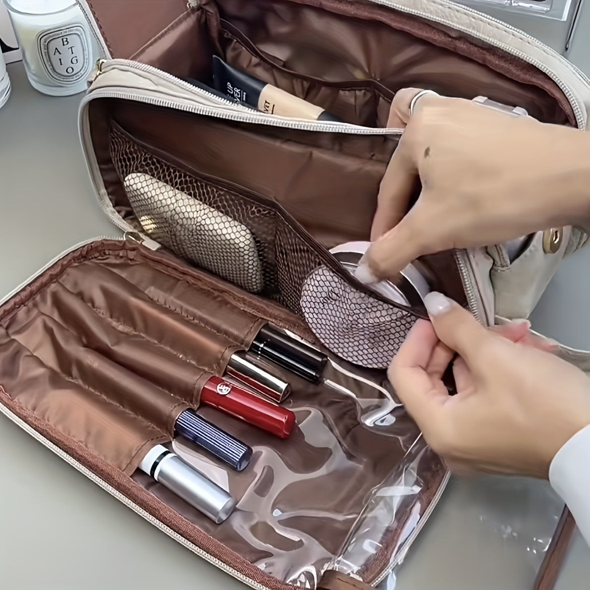 Solid Color Simple Large Capacity Storage Bag