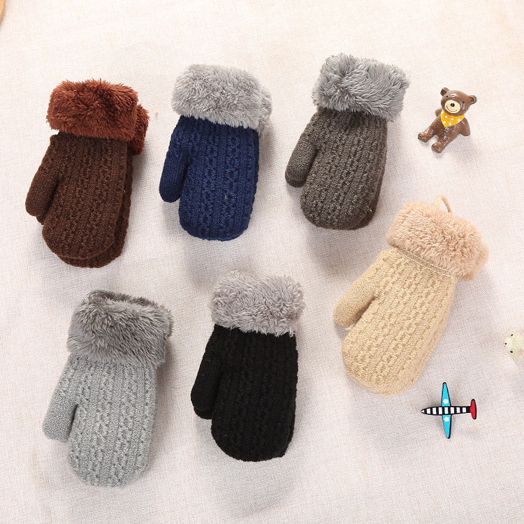 Double-layer Knitted Drop-resistant Velvet Gloves