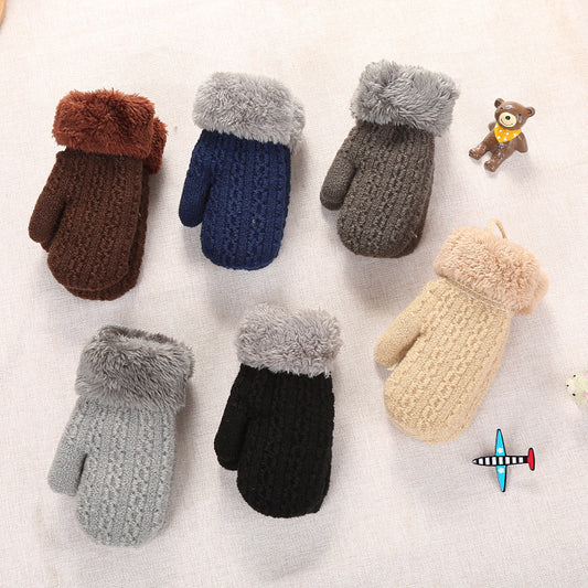 Double-layer Knitted Drop-resistant Velvet Gloves
