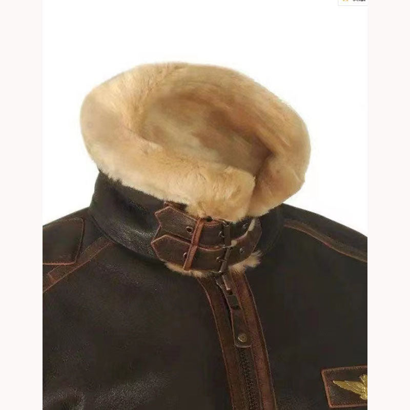 Autumn And Winter Brown Lapel Zipper And Pocket Zipper Regular Youth Casual Jacket