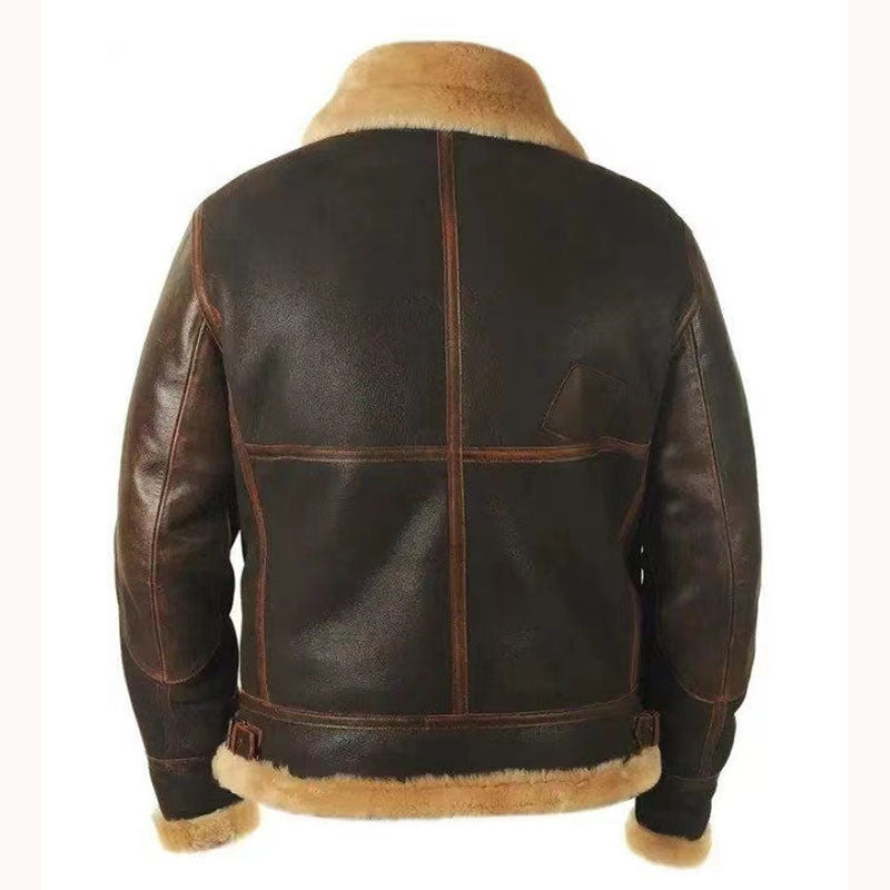 Autumn And Winter Brown Lapel Zipper And Pocket Zipper Regular Youth Casual Jacket