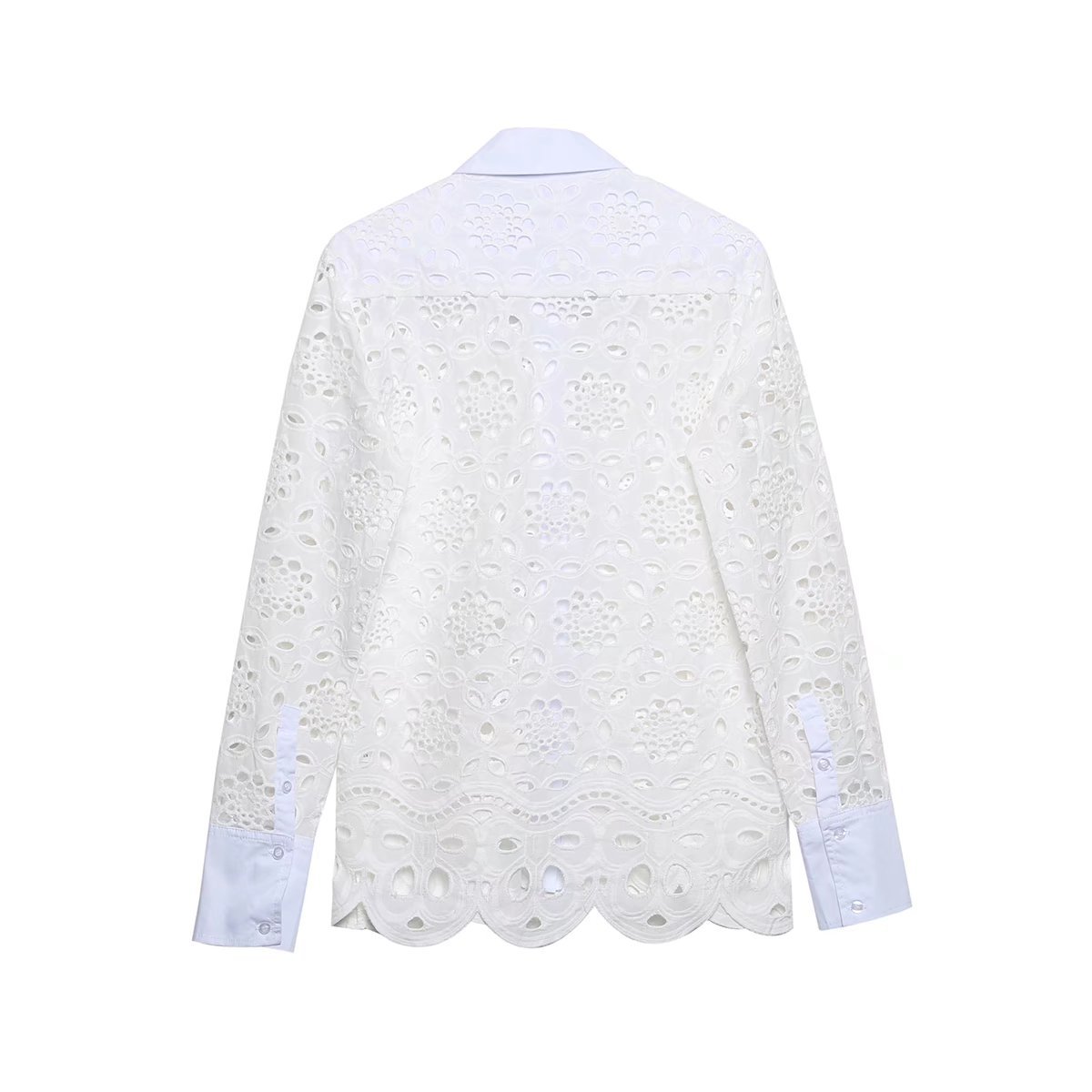 Temperament Fritid Sommer Ny Udenrigshandel Broderi Udhulet Bluse Nederdel Todelt Sæt Mode Fritidssæt