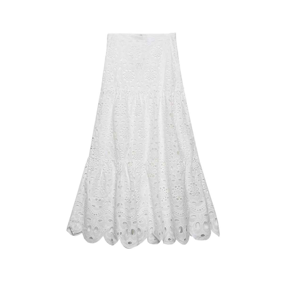 Temperament Fritid Sommer Ny Udenrigshandel Broderi Udhulet Bluse Nederdel Todelt Sæt Mode Fritidssæt