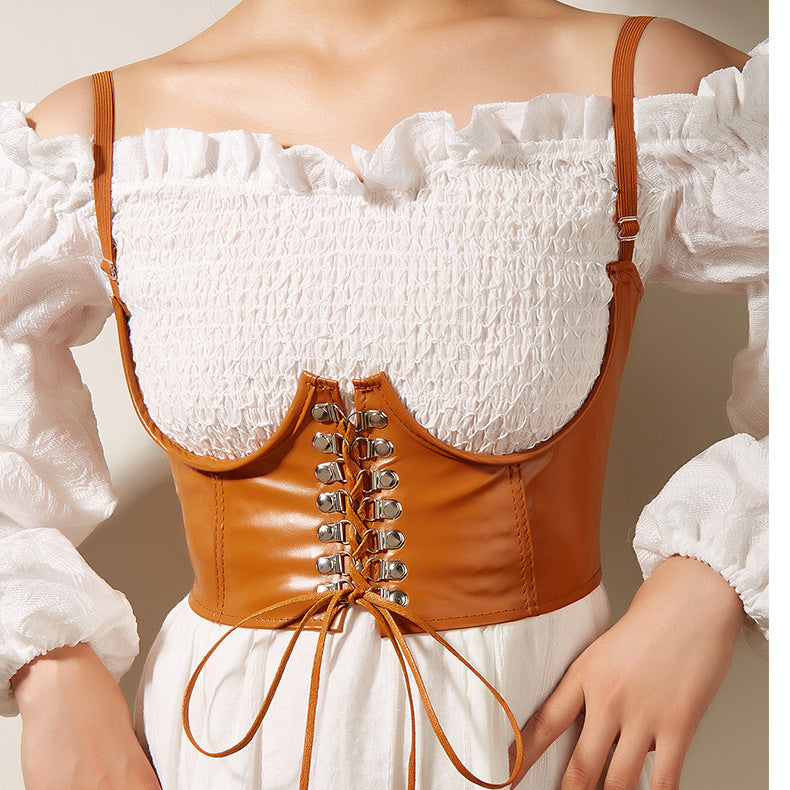 French Style European And American Fried Street Dark Girl Wrapped Chest Strap Waist Seal