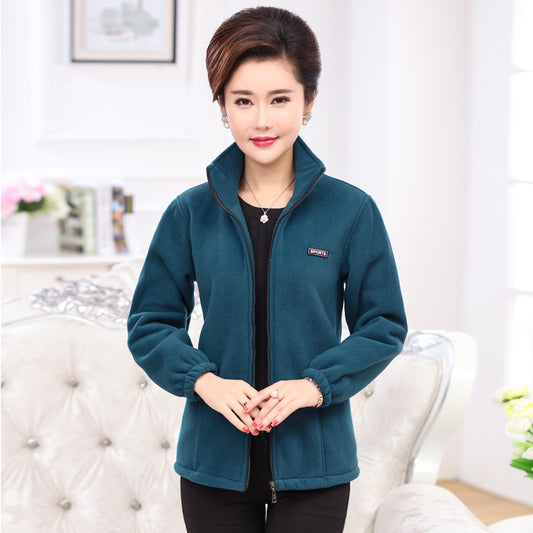 New Mom Middle-aged And Elderly Leisure Sports Polar Fleece Jacket