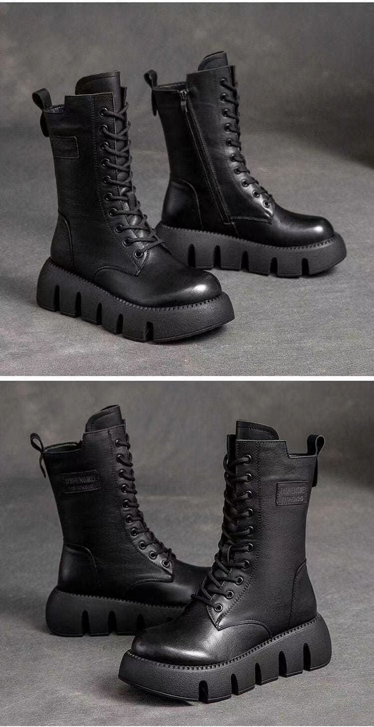 Women's Warm Casual Fashion All-matching Lace-up Cotton Boots