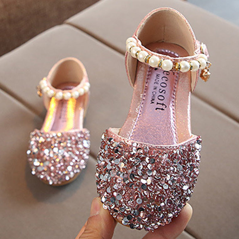 Girls pearl half sandals