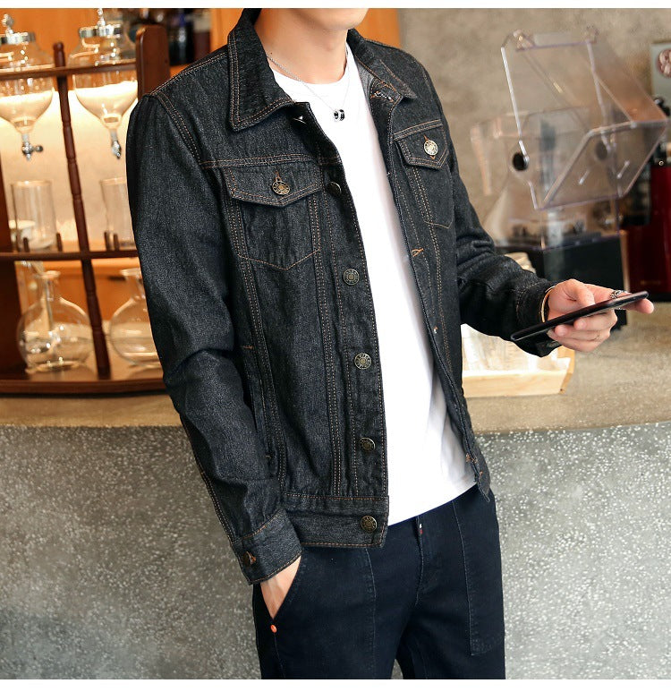 Denim jacket men's couple motorcycle jacket