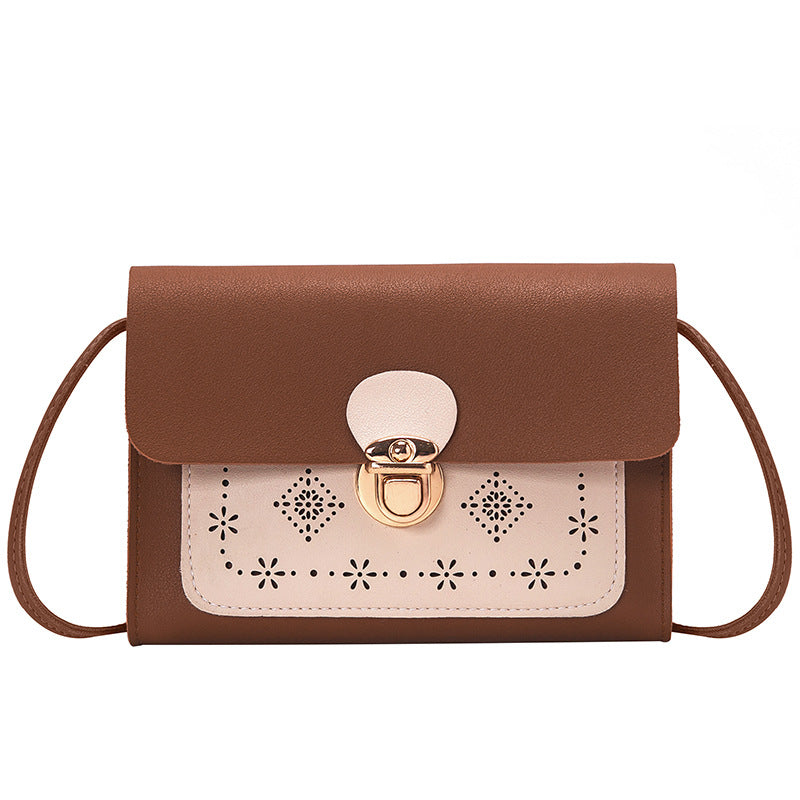 Small square bag double color matching shoulder bag