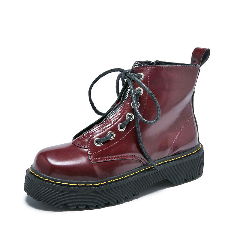 Retro British Style High-top Korean Women's Boots