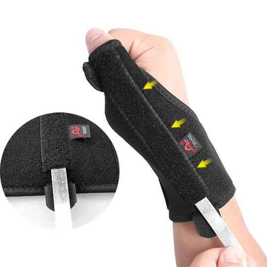 Thumb guard sleeve and wrist plate support