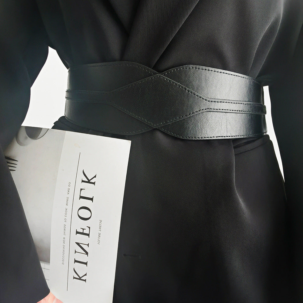 Simple Wide Waist Seal Elastic Versatile Belt Ladies