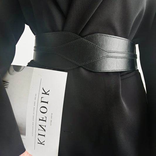 Simple Wide Waist Seal Elastic Versatile Belt Ladies