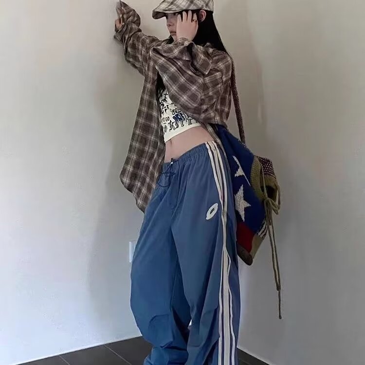 American High Street Striped Baggy Pants Women