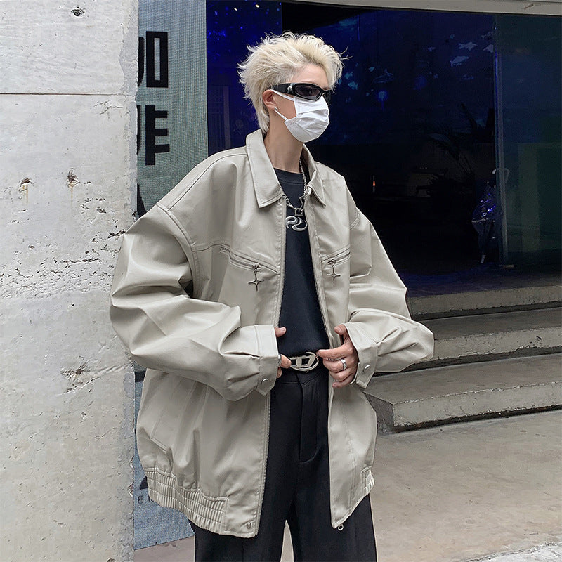 Design Metal Zipper Bomber Jacket