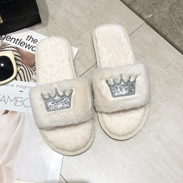 Slip on slippers for women with soft bottom in autumn