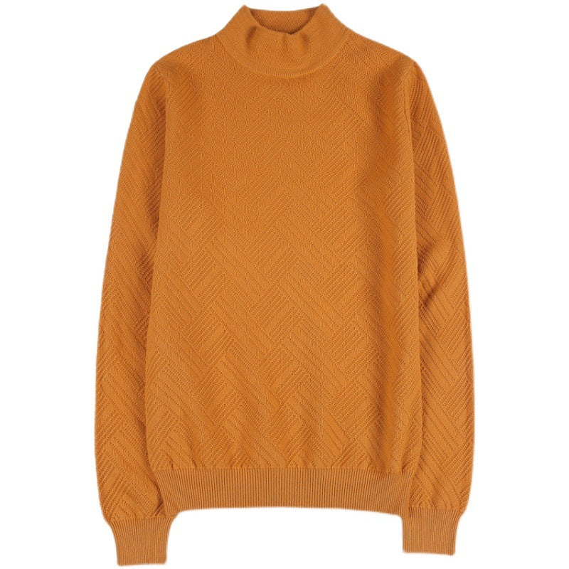 Men's Fashion Casual Solid Color Slim-fit Half Turtleneck Sweater