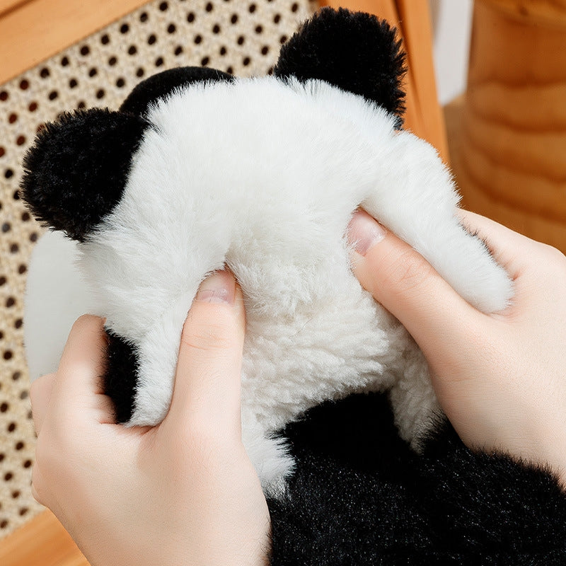 Winter Three-dimensional Panda Fleece-lined Thickened Cotton Slippers