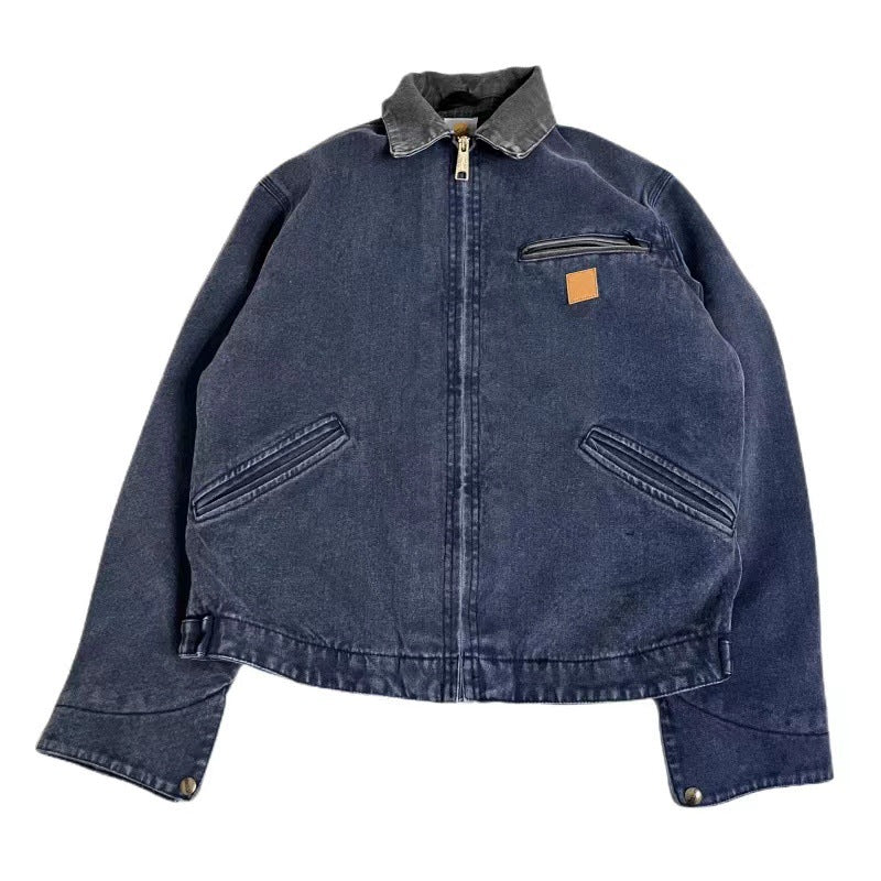 Jacket Vintage Tooling Canvas Coat Gasoline Blue Moss Green