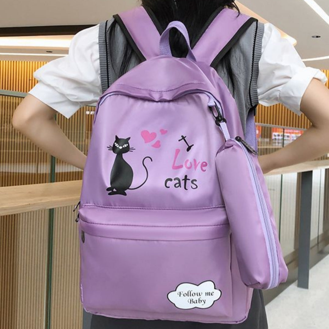 Female Cartoon Print Large-capacity Backpack