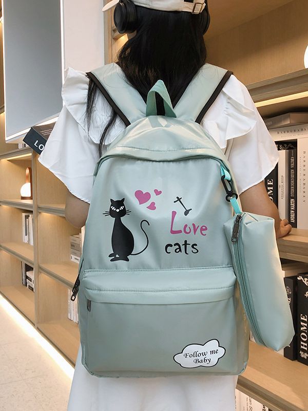 Female Cartoon Print Large-capacity Backpack