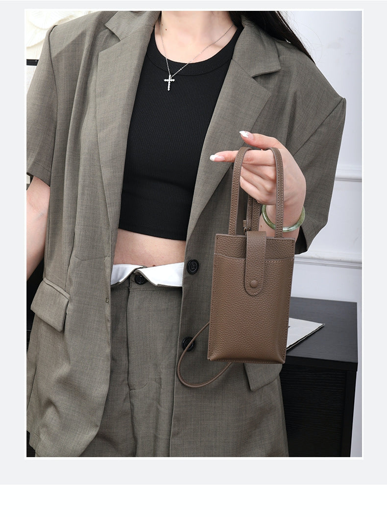 Leather One-shoulder First Layer Cowhide Stylish Small Crossbody Bag