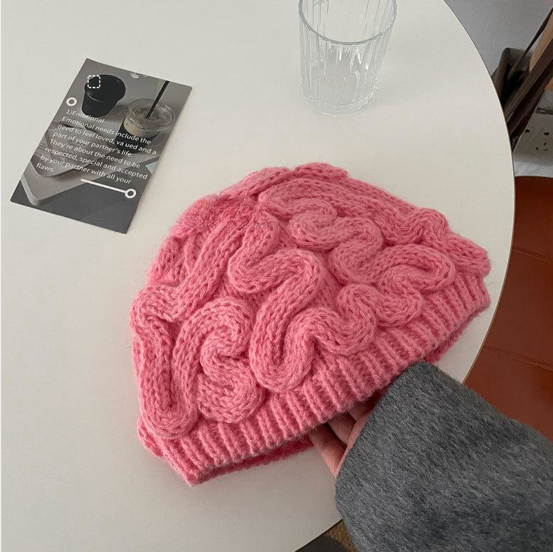 Men's And Women's Same Brain Flower Knitted Hat