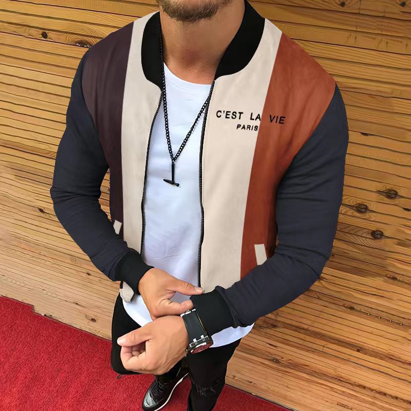 Autum Printed Casual Men's Fallwinter Jacket Coat