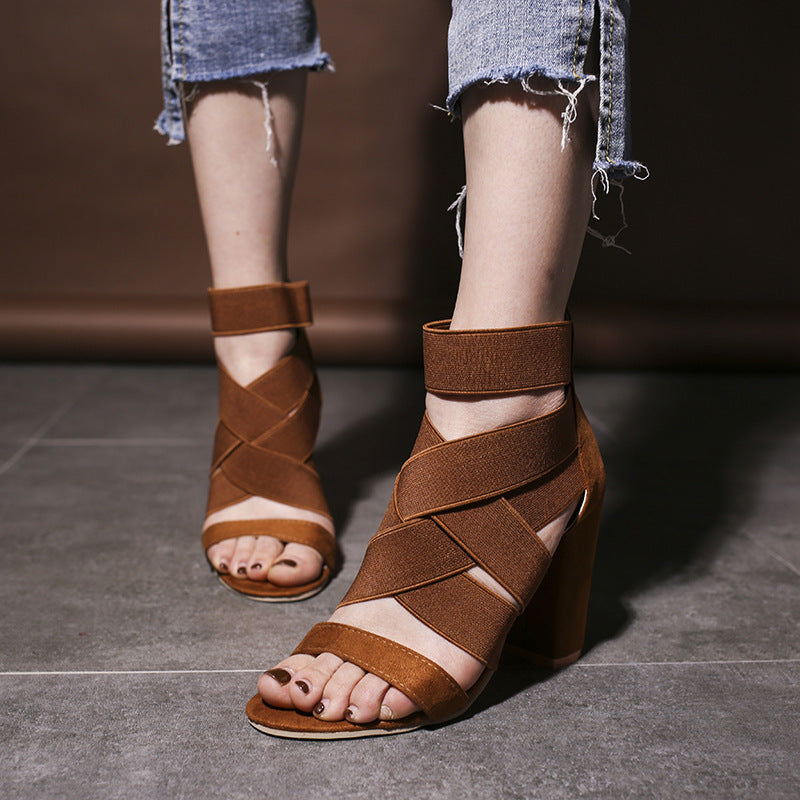 Cross strap sandals