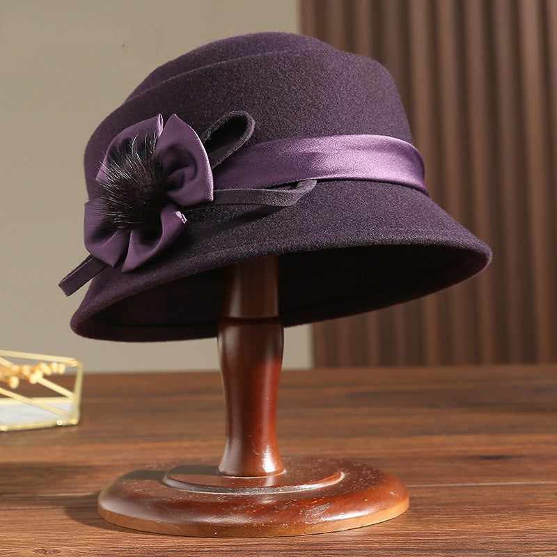 Retro Wool Top Women's Woolen Felt Hat