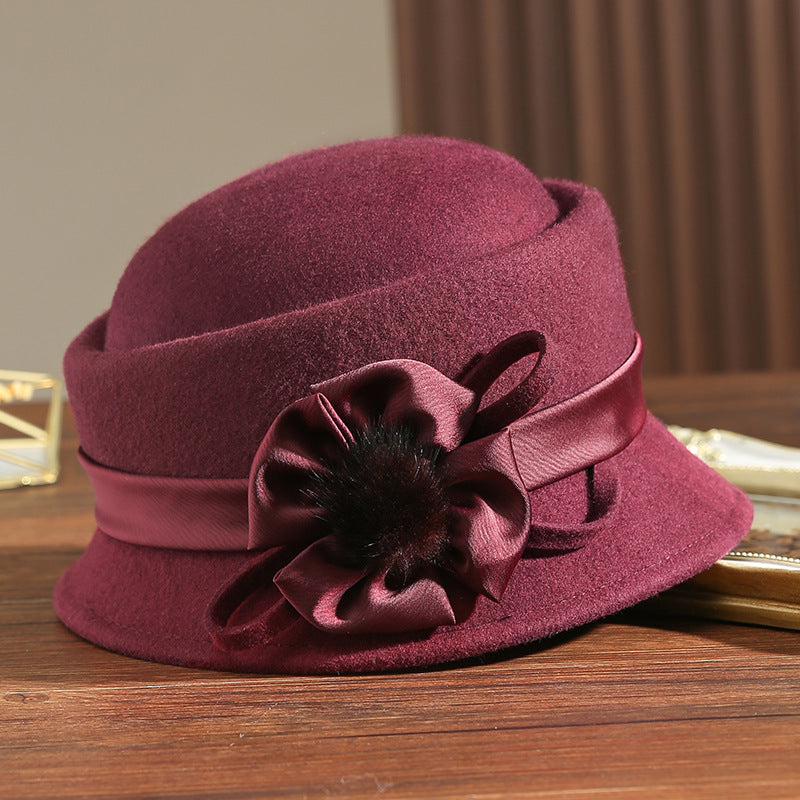 Retro Wool Top Women's Woolen Felt Hat