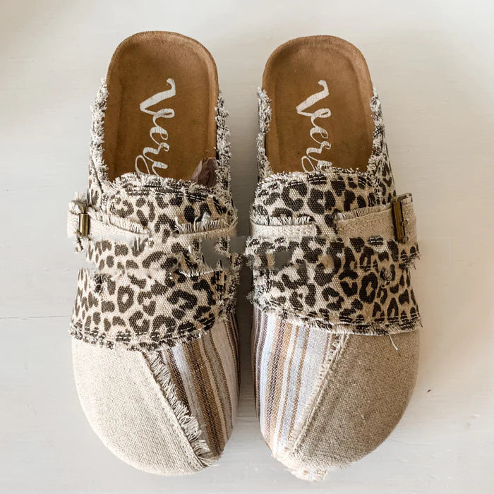 European And American Stitching Frayed Lazy Flat Slippers