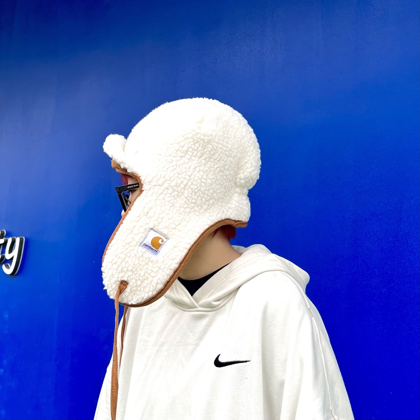 Solid Color Lamb Wool Flying Hat