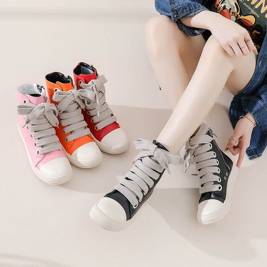 Street Small Leather Boots College Style