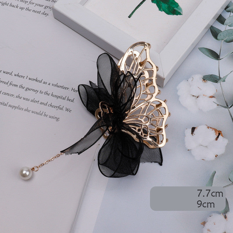 Mesh Bow Hairpin Female Disc Hair Grabbing Clip